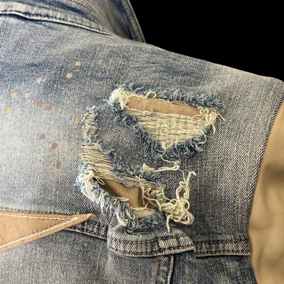 smoke rise men's jean jacket with Patches XL - Picture 8 of 16